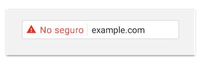 Aviso página no segura en Chrome