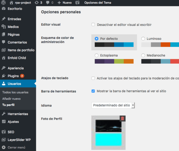 barra herramienta wordpress
