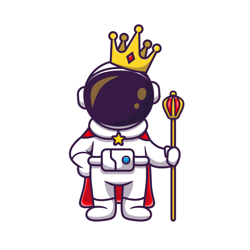 Astronauta rey desarrollador de páginas web