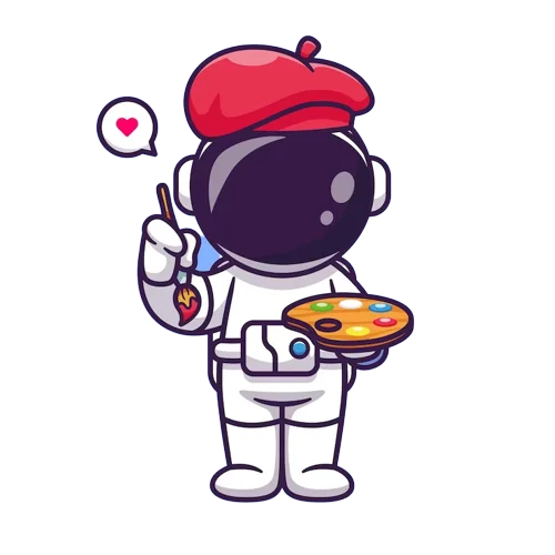 Astronauta diseñador gráfico
