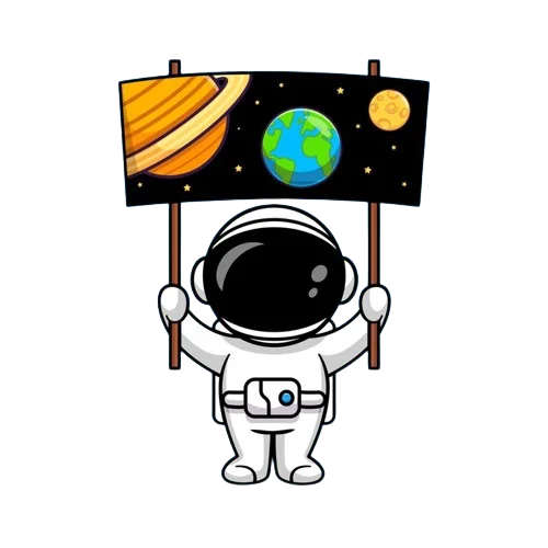 Astronauta mostrando cartel con video de Carlos Herrera Consulting