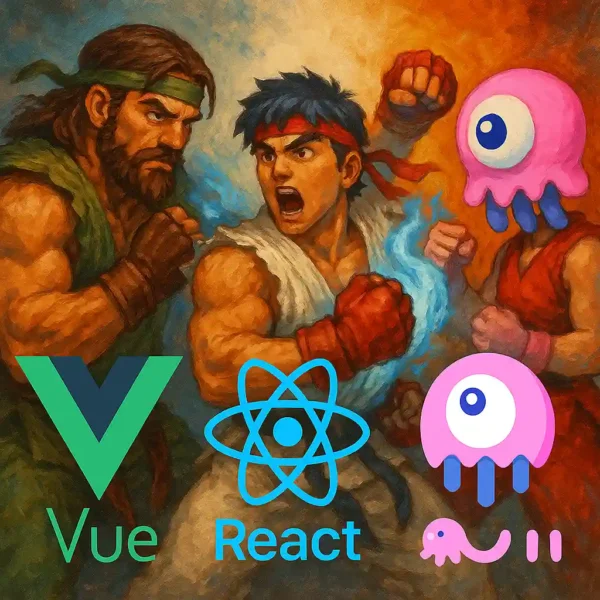 Lucha entre personajes de programación.